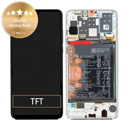 Huawei P30 Lite (2020) - LCD Display + Touch Screen + Frame + Battery (Pearl White) - 02352PJN Genuine Service Pack