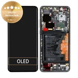 Huawei Mate 40 Pro NOH-NX9 - LCD Display + Touch Screen + Frame + Battery (Mystic Silver) - 02353YXC Genuine Service Pack