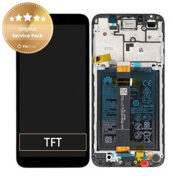 Huawei Y5p - LCD Display + Touch Screen + Frame + Battery (Black) - 02353RJP Genuine Service Pack