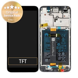Huawei Y5p - LCD Display + Touch Screen + Frame + Battery (Black) - 02353RJP Genuine Service Pack