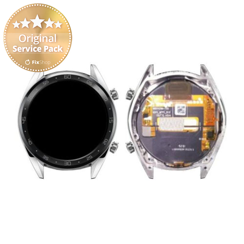 Huawei Watch GT Sport Fortuna B19S LCD Display Touch Screen Frame Silver 02352GXS Genuine Service Pack FixShop