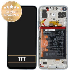 Huawei P40 Lite 5G - LCD Display + Touch Glass + Frame + Battery (Space Silver) - 02353SUQ Genuine Service Pack