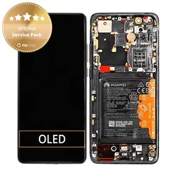 Huawei P40 Pro Plus - LCD Display + Touch Screen + Frame + Battery + Fingerprint Sensor (Ceramic Black) - 02353RVJ Genuine Service Pack