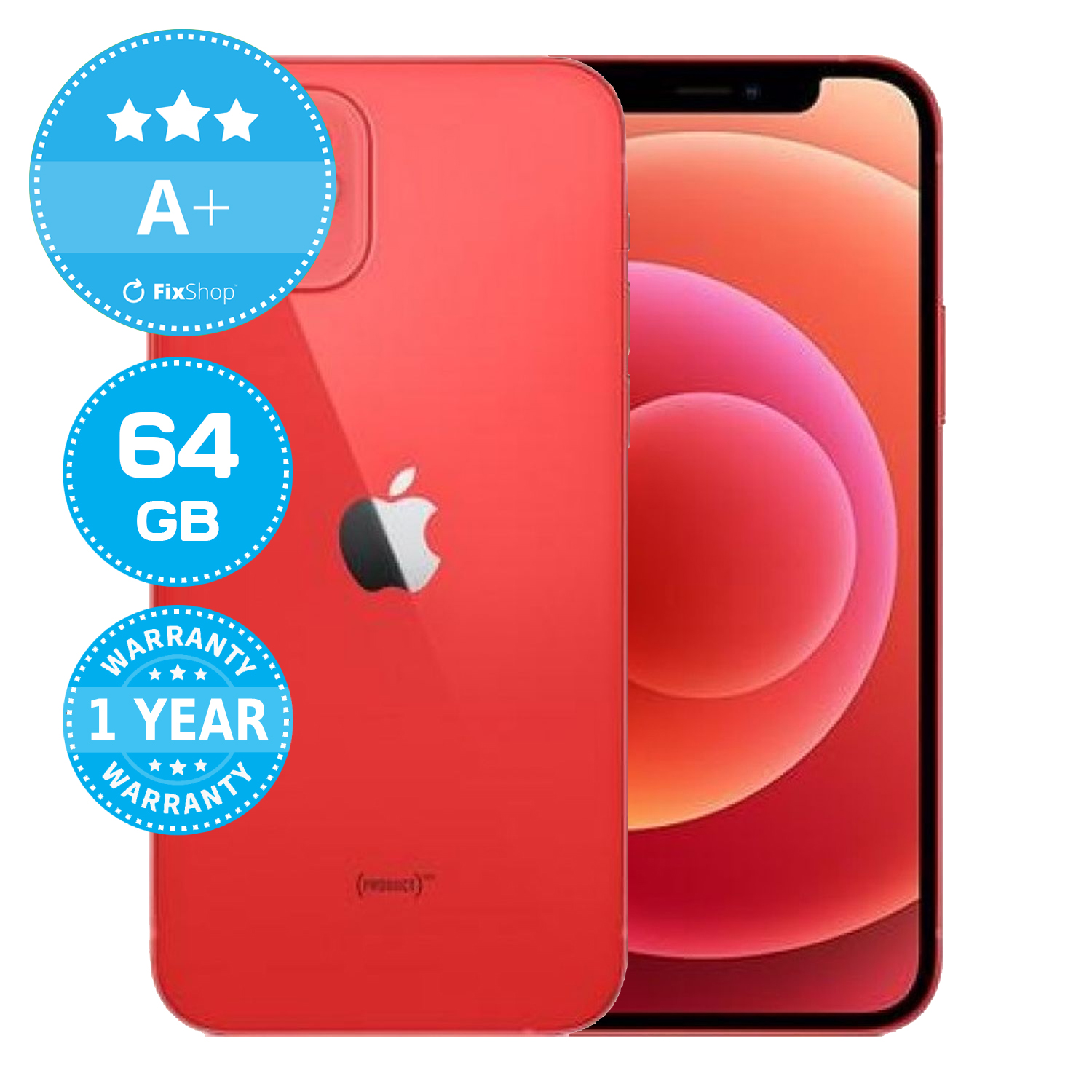Apple iPhone 12 (PRODUCT)RED 64GB A+ Refurbished | FixShop