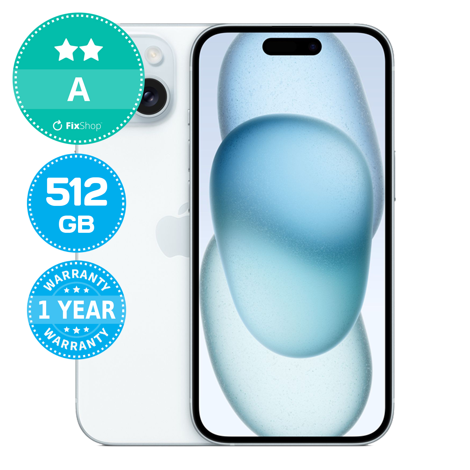Apple iPhone 15 Blue 512GB A Refurbished | FixShop