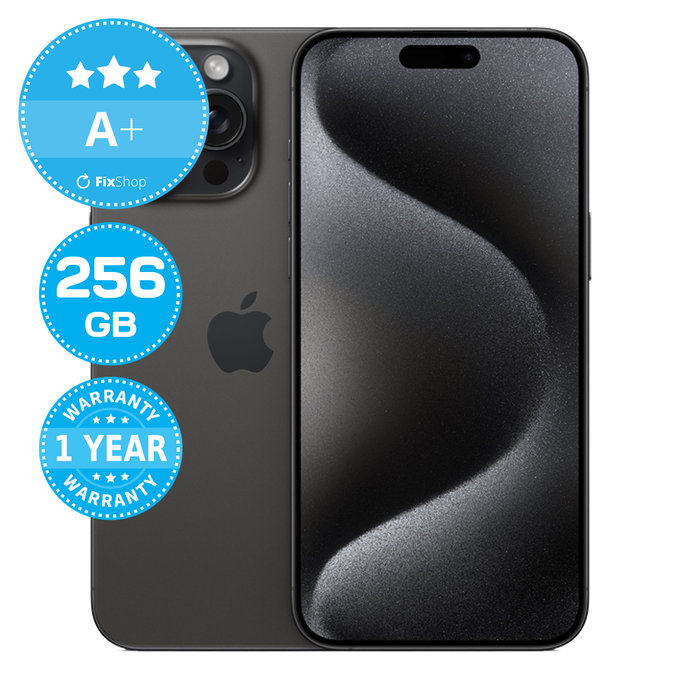 Apple iPhone 15 Pro Max Black Titanium 256GB A+ Refurbished
