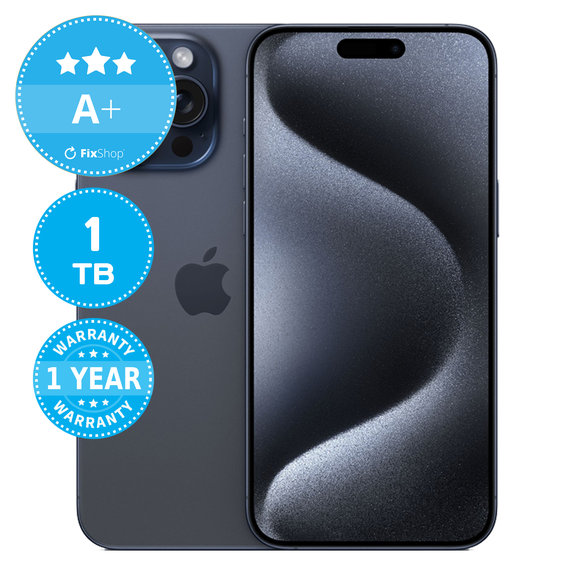 Apple iPhone 15 Pro Max Blue Titanium 1TB A+ Refurbished