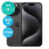 Apple iPhone 15 Pro Black Titanium 512GB A Refurbished