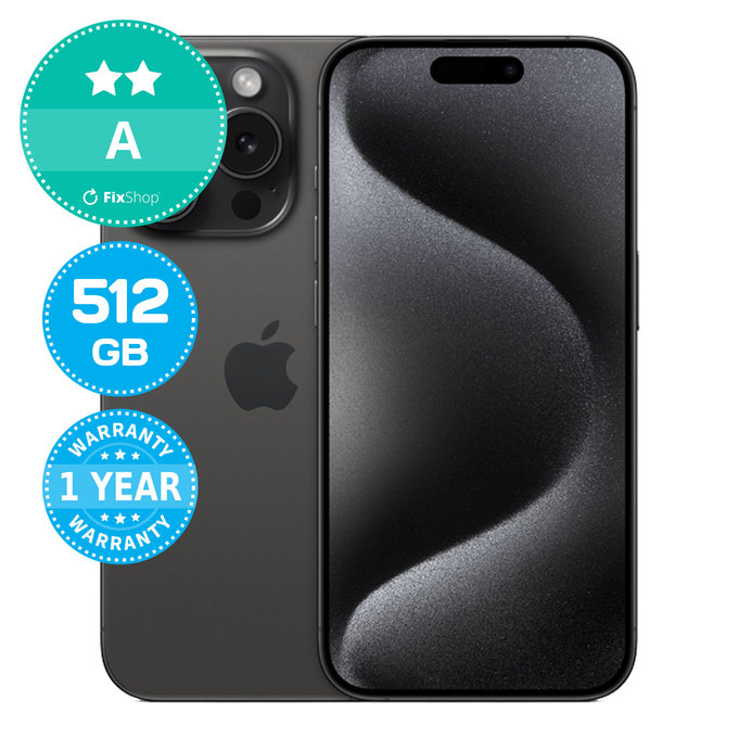Apple iPhone 15 Pro Black Titanium 512GB A Refurbished