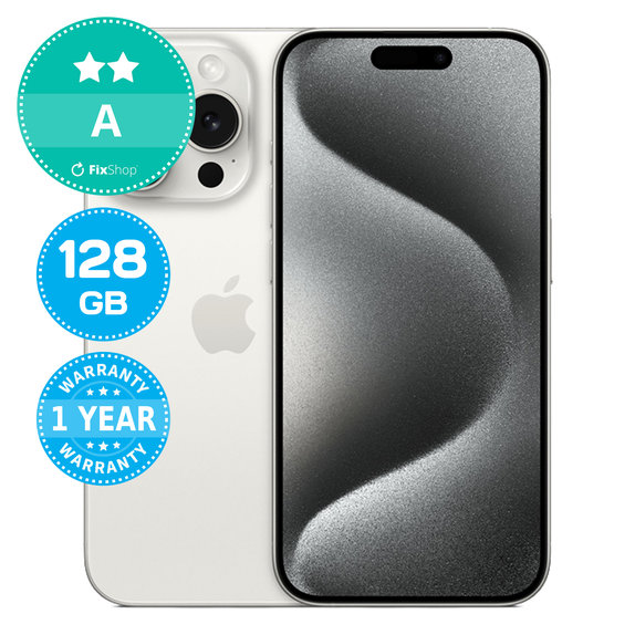 Apple iPhone 15 Pro White Titanium 128GB A Refurbished