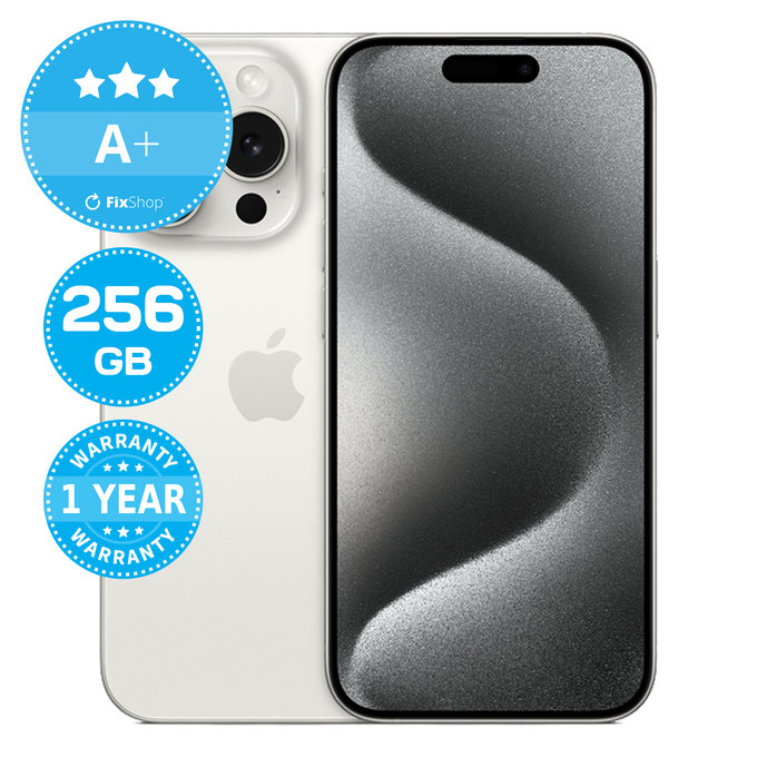 Apple iPhone 15 Pro White Titanium 256GB A+ Refurbished