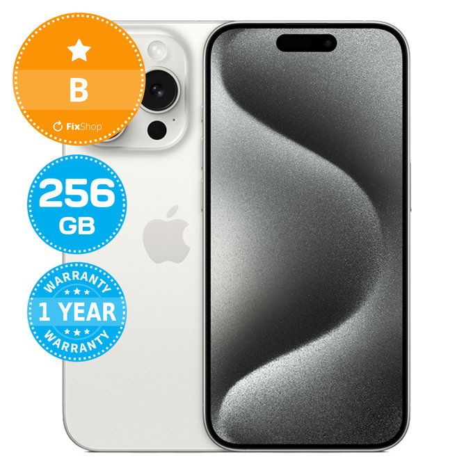 Apple iPhone 15 Pro White Titanium 256GB B Refurbished