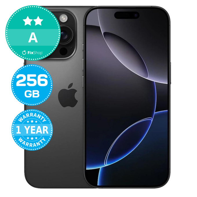 Apple iPhone 16 Pro Black Titanium 256GB A Refurbished