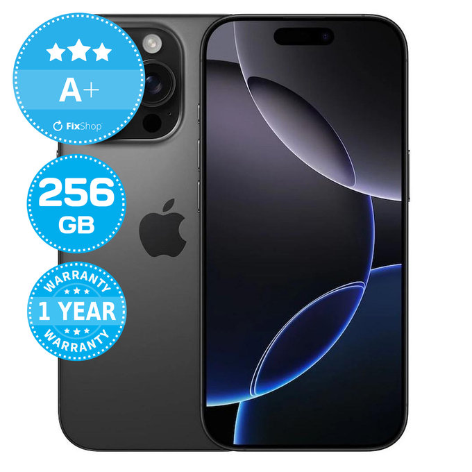 Apple iPhone 16 Pro Black Titanium 256GB A+ Refurbished