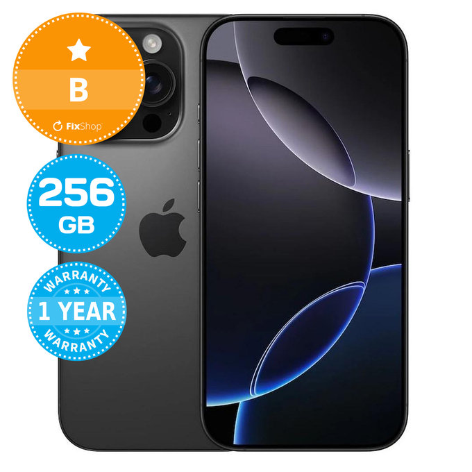 Apple iPhone 16 Pro Black Titanium 256GB B Refurbished