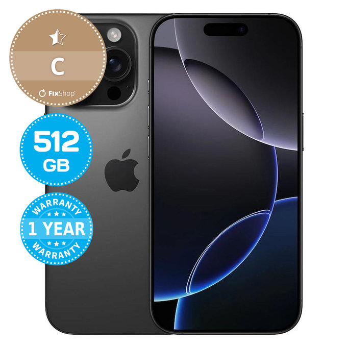 Apple iPhone 16 Pro Black Titanium 512GB C Refurbished