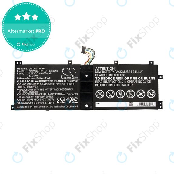 Battery for Lenovo IdeaPad Miix 510, Miix520, Miix 5 Pro, 4850mAh, Li-Pol, 7.68V, 2ICP5/70/106, HQ