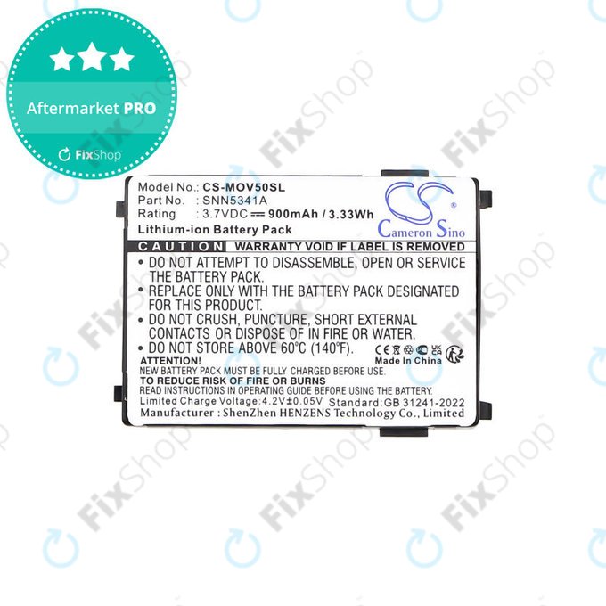 Battery for Motorola V3688, V2188, L2000, V998+, 900mAh, Li-Ion, 3.7V, SNN5341A, HQ