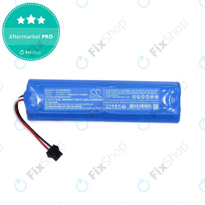 Battery for Mamibot ExVac 890, 5200mAh, Li-Ion, 14.4V, SUN-INTE-279, HQ