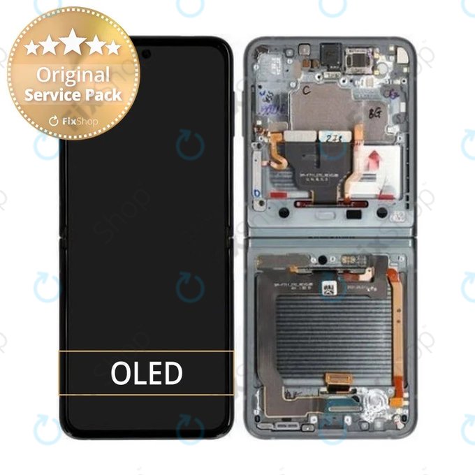 Samsung Galaxy Z Flip 3 F711B - LCD Display + Touch Screen + Frame (Green) - GH82-26273C Genuine Service Pack