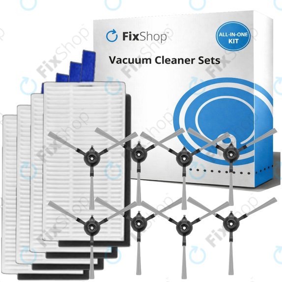 Replacement set for Xiaomi Robot Vacuum E5 (4x Filter, 8x Side brush)