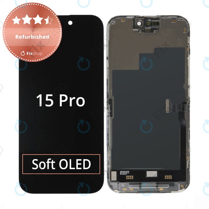 Display for iPhone 15 Pro, Touch Screen with Frame, Refurbished