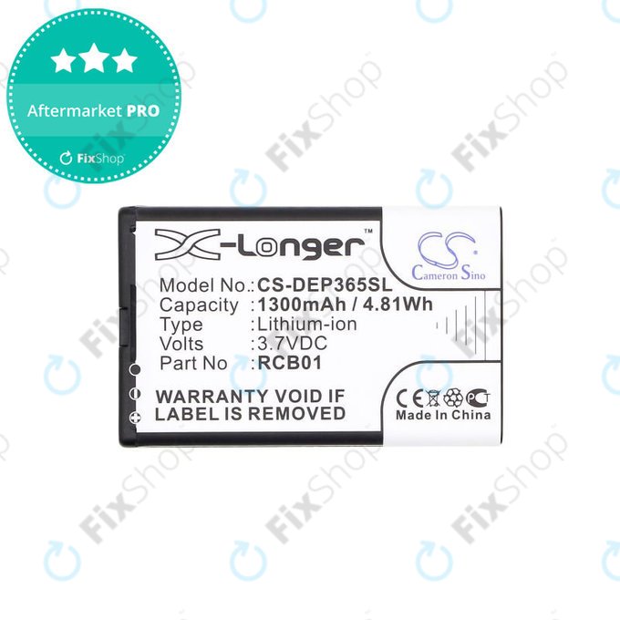 Battery for Doro Primo 365, 1300mAh, Li-Ion, 3.7V, RCB01, HQ