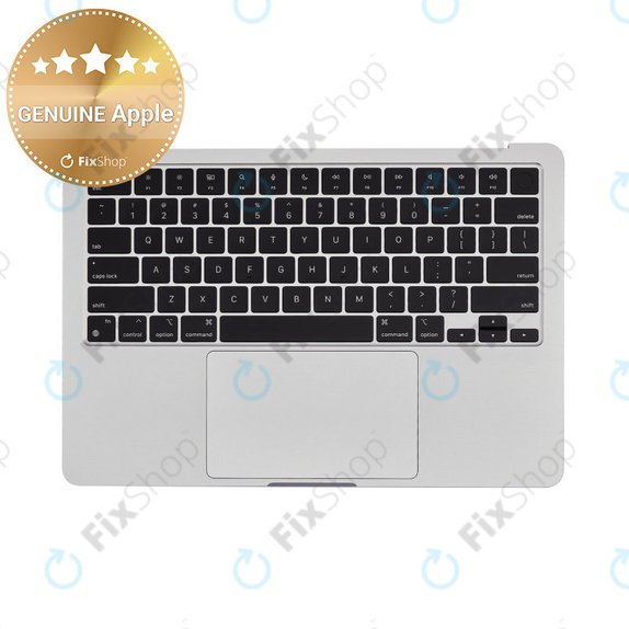 Top case keyboard frame for MacBook Air 13", A3113 (2024), with US keyboard and battery, Silver, 661-40228, Genuine Apple