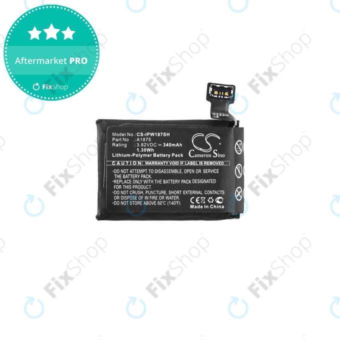 Battery for Apple Watch 3 42 mm, 340mAh, GPS Version, Li-Pol, 3.82 V, A1875, HQ