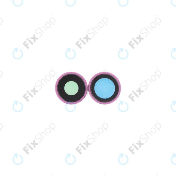 Apple iPhone 16, 16 Plus - Rear Camera Lens with Frame (Pink) - 2pcs