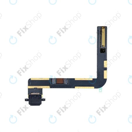 Apple iPad (7th Gen 2019, 8th Gen 2020, 9th Gen 2021) - Charging Connector + Flex Cable (Black)