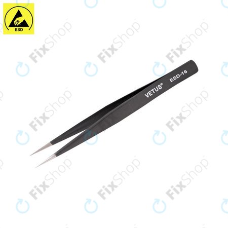 Vetus ESD-16 - Antistatic Metal Tweezer with Straight-Pointed Tip (128mm)