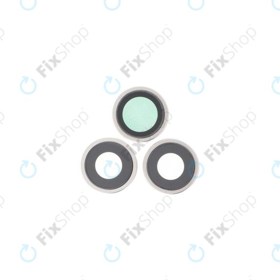 Apple iPhone 15 Pro Max - Rear Camera Lens with Frame (White Titanium) - 3pcs