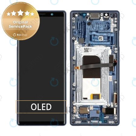 Sony Xperia 5 - LCD Display + Touch Screen + Frame (Blue) - 1319-9384 Genuine Service Pack