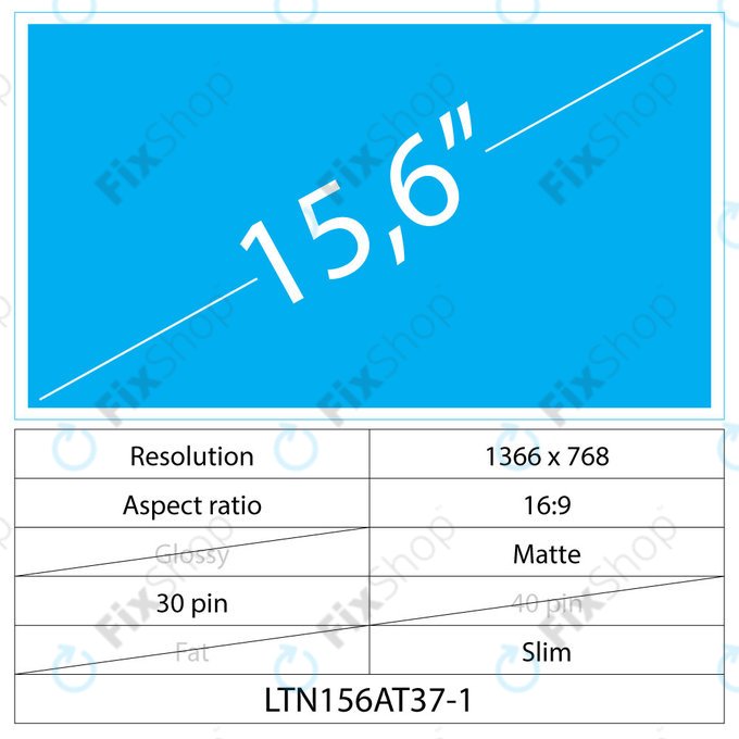 15.6 LCD Slim Matte 30 pin HD
