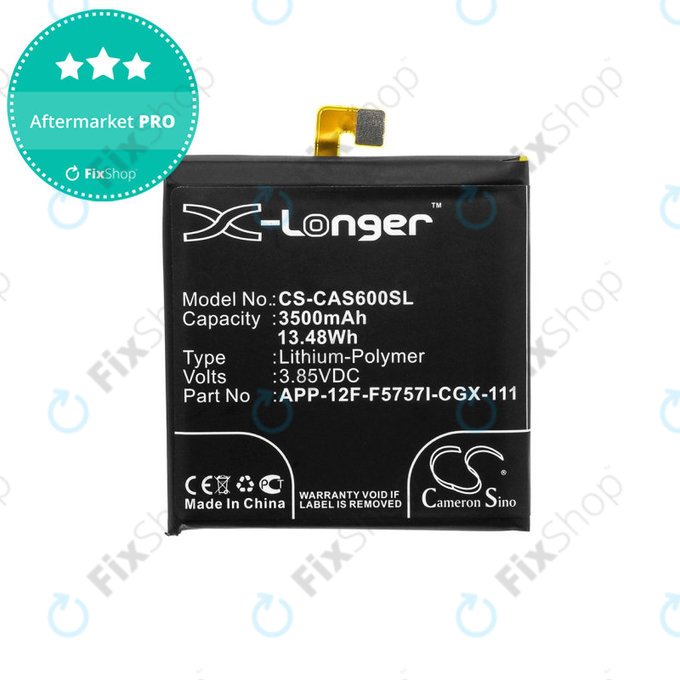 Battery for Caterpillar CAT S60, 3500mAh, Li-Pol, 3.85 V, APP-12F-F5757I-CGX-111, HQ