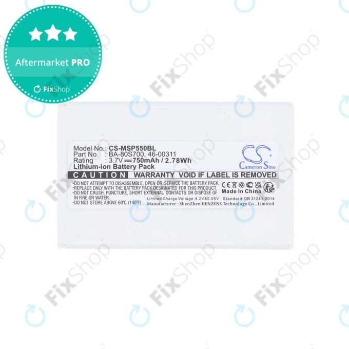 Battery for Cipherlab 8300-L, Metrologic MK5502, 750mAh, Li-Ion, 3.7V, BA-80S700, HQ
