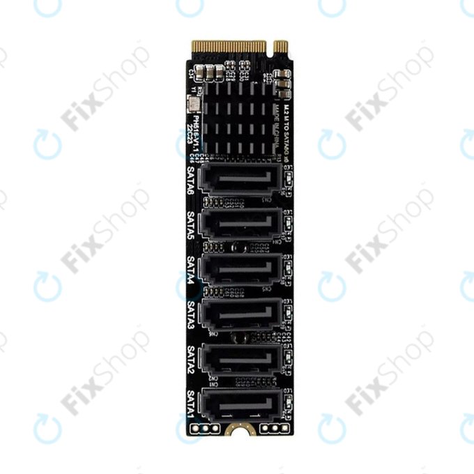 M.2 NVMe expansion card with 6 SATA III ports
