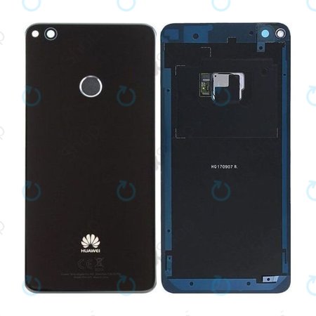 Huawei P9 Lite (2017), Honor 8 Lite - Battery Cover + Fingerprint Sensor (Black) - 02351CTK, 02351FVQ Genuine Service Pack