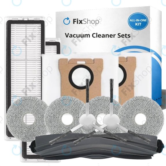 Replacement set for Xiaomi Dreame L10s Ultra, Xiaomi Dreame L10s Pro (1x Main brush, 2x Filter, 2x Side brush, 4x Mop cloth, 2x Dust bag)