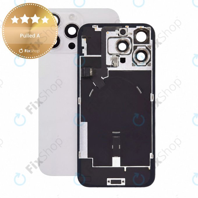 Rear Housing Glass for iPhone 16 Pro Max, White Titanium, Pulled A