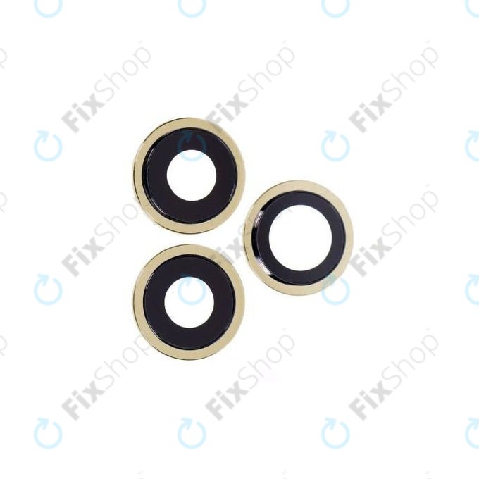 Apple iPhone 12 Pro Max - Rear Camera Lens + Frame (Gold) - 3pcs