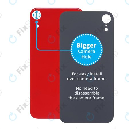 Apple iPhone XR - Rear Housing Glass with Bigger Camera Hole (Red)