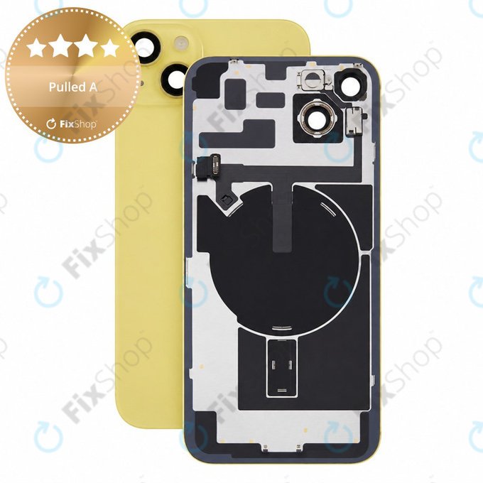 Rear Housing Glass for iPhone 14 Plus, Yellow, Pulled A