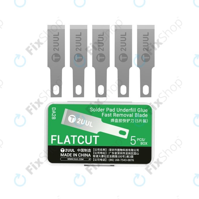 Underfill Glue Removal Blades, Flat Cut, 2UUL DA28, 5pcs/Pack