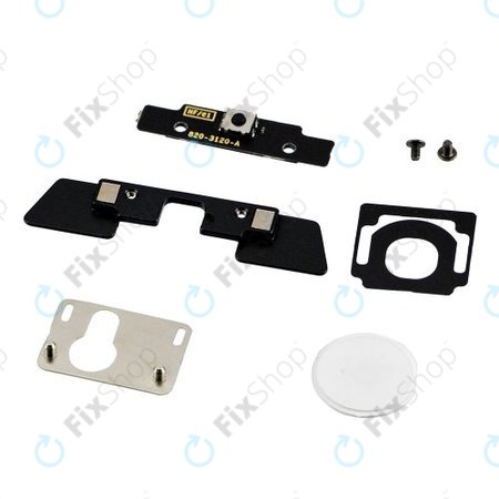 Apple iPad 2, iPad 3 - Home Button + Flex Cable + Plastic Bracket + Metal Bracket (White)