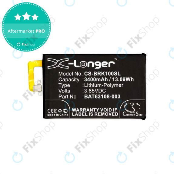 Battery for Blackberry Keyone, 3400mAh, Li-Pol, 3.85V, BAT63108-003, HQ