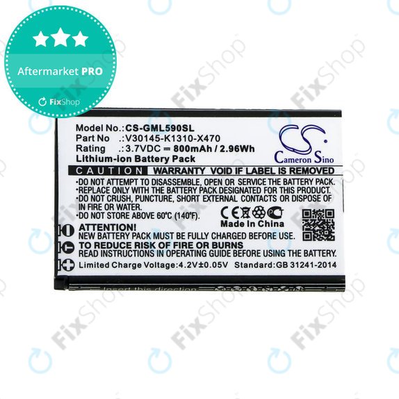 Battery for Saiet Lumina, Ready, Single, Brondi Amico Favoloso, Gigaset GI390, 590, 800mAh, Li-Ion, 3.7V, V30145-K1310-X470, HQ