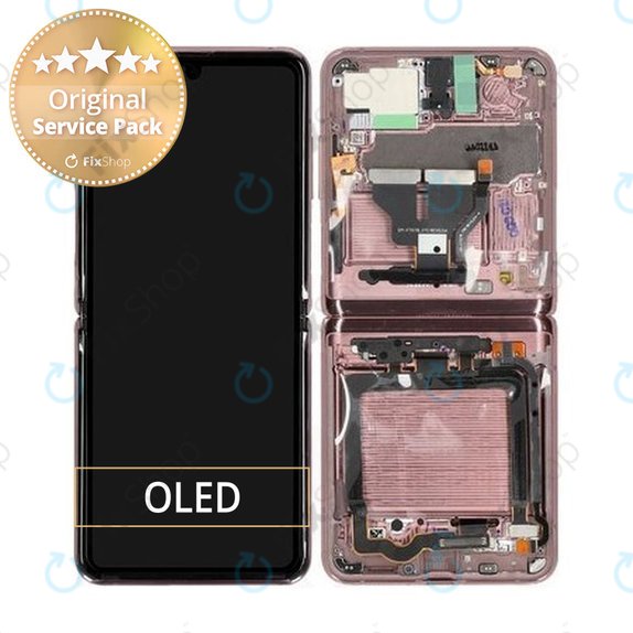 Samsung Galaxy Z Flip 5G F707B - LCD Display + Touch Screen + Frame (Mystic Bronze) - GH82-23351B Genuine Service Pack