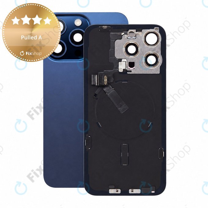 Rear Housing Glass for iPhone 15 Pro Max, Blue Titanium, Pulled A